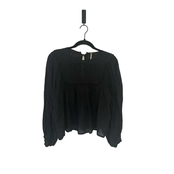 Free People Valencia Embroidered Eyelet Balloon Sleeve Blouse Women's sz. XS - Image 3