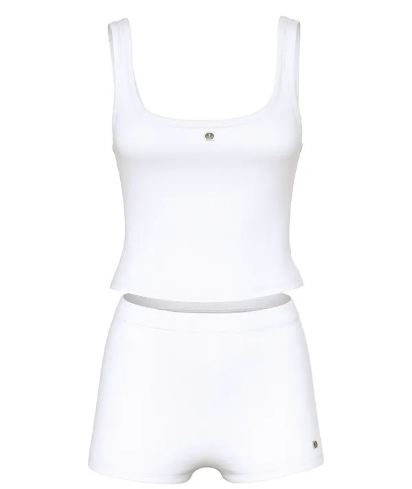 Victoria’s Secret 100% Cotton Tank & Shorts Pajama Set white size L - Image 3