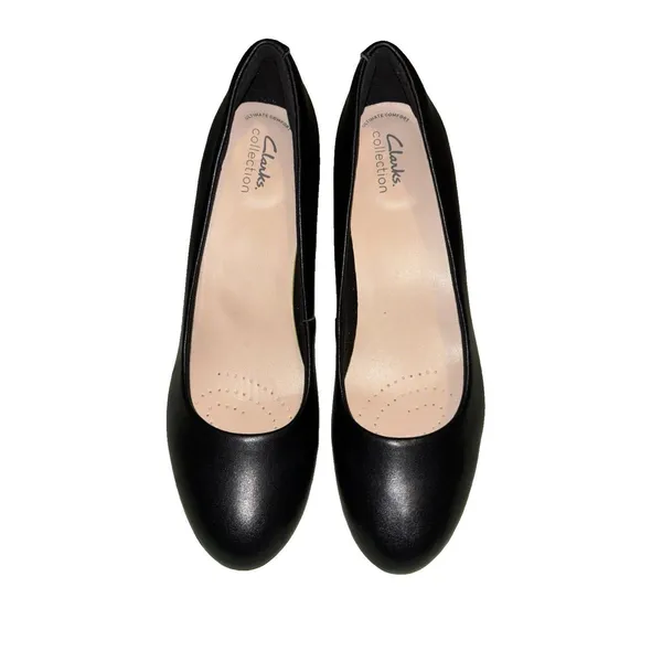 Clarks Women's Adriel Viola Dress Pump Black Leather Sz 10 - Image 2