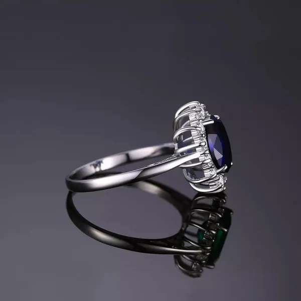 Sterling Silver SIZE 9 925 Blue Sapphire Engagement Ring - Image 3