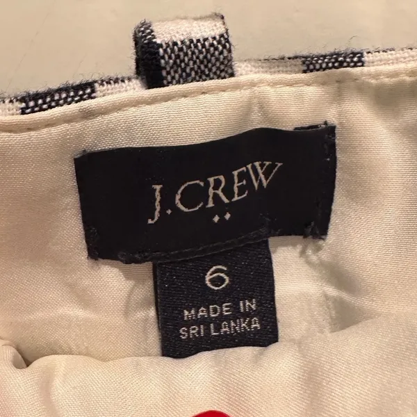 J. Crew Holland Gingham Pants Navy White Linen Cotton Blend‎ Crop Size 6 - Image 4