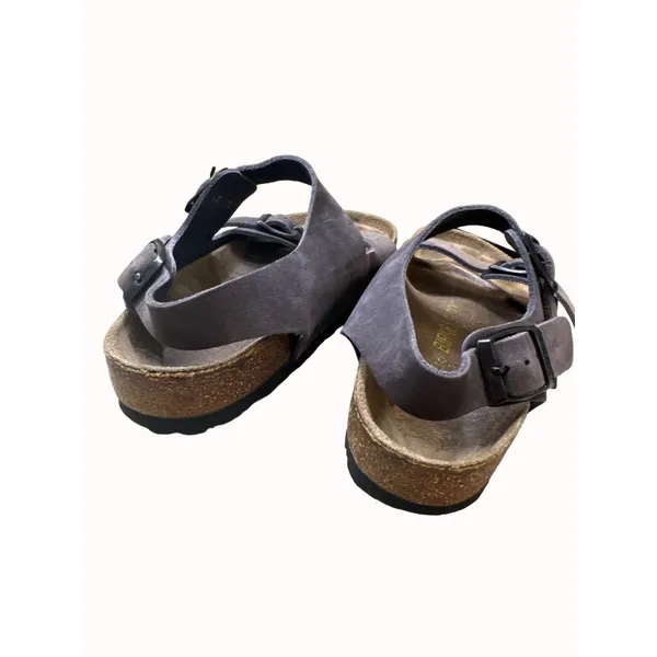 Birkenstock gray women’s leather suede shoe sandal size 5.5 (36) SKU 4298 - Image 7