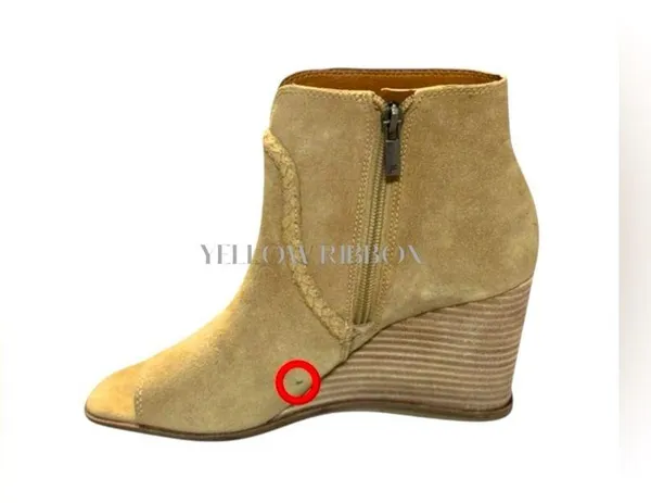 🆕. Lucky Brand | Lureli Peep-Toe Wedge Booties | Taupe | Size: 8 - Image 7
