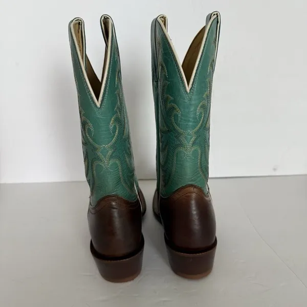 TONY LAMA Rowena 11” Women’s‎ 6B Brown Turquoise Leather Western Boot USA SA2101 - Image 13