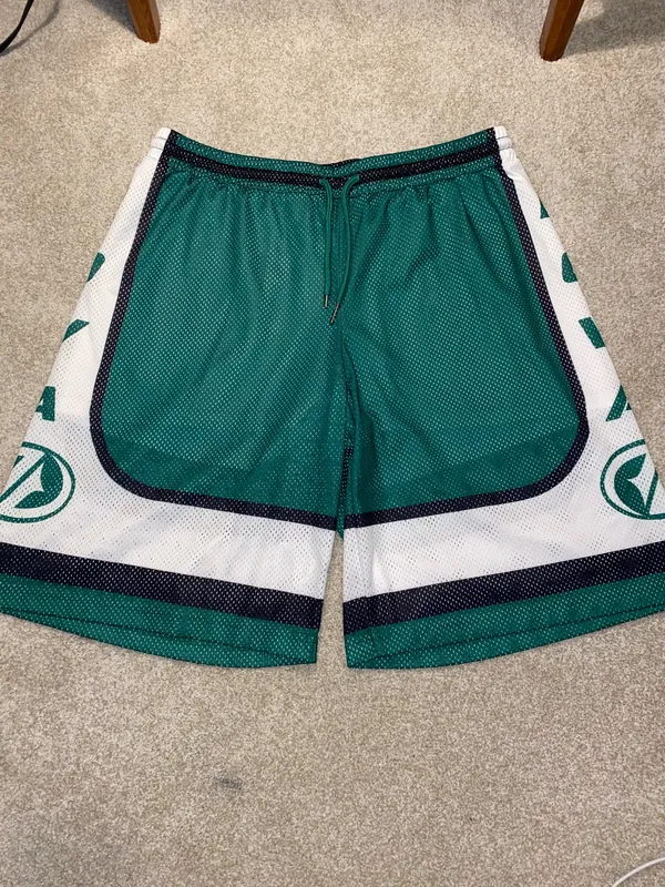 SheIn Dark Green Lined Basketball Shorts - Image 4