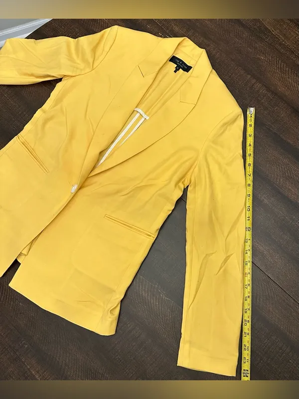 Rag & Bone Bonnie Wool Blend Yellow Blazer Jacket Size 6-Spots - Image 8