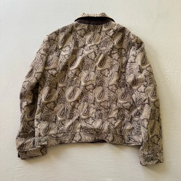 Vintage Kate Hill Wool Blend Paisley Woven Trucker Jacket - Image 2