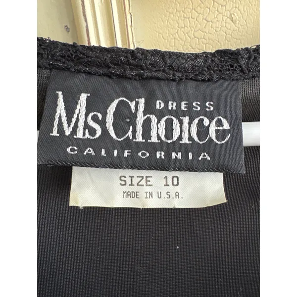 Vintage 1990s Ms. Choice Black Lace & Velvet Maxi Dress Made in USA large - Image 12