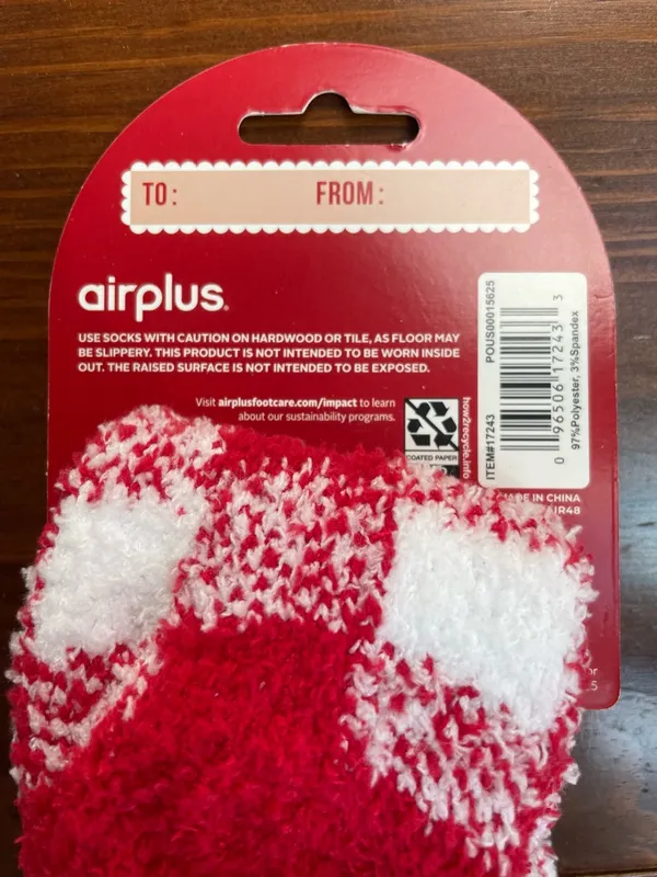 New airplus Cozy Aloe Infused Socks - Red & White Checkered Women Size 5-10 - Image 4
