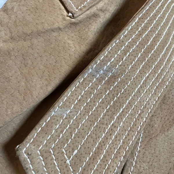 Vintage Jennyfer J 100% Leather Suede Trench Coat Size S Hippie Y2K 70s 80s Boho - Image 10