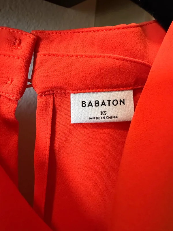 Babaton Carter Cowl Neck Blouse Orange - Image 3