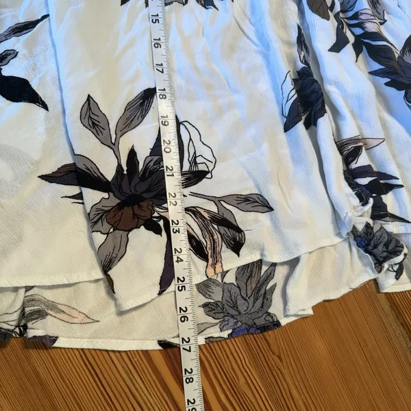 Free People Floral Mini Swing Dress Tunic White Feminine‎ Lace Party Hi-Lo Small - Image 7