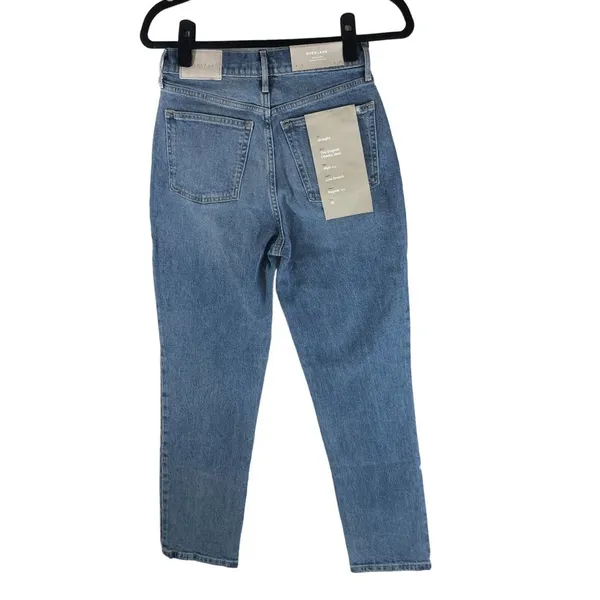 Everlane Womens The Original Cheeky Jeans Stretch Worn-In Mid Blue 33 Crop - Image 4