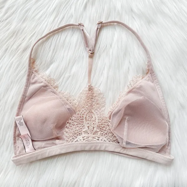 Victoria's Secret light dusty pink / ivory lace bralette - Image 5