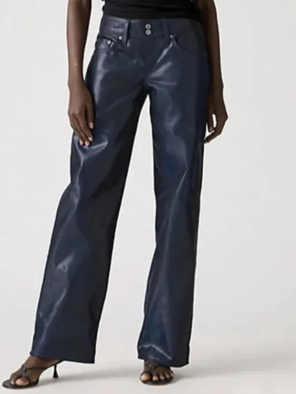 NWT Levi's Superlow Loose Jeans In Luminous Night Shiny SZ-30 - Image 3