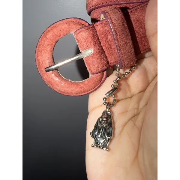 Hush Puppies Red Genuine Leather Belt - Dog Charm -‎ Women's Size XL - Image 6