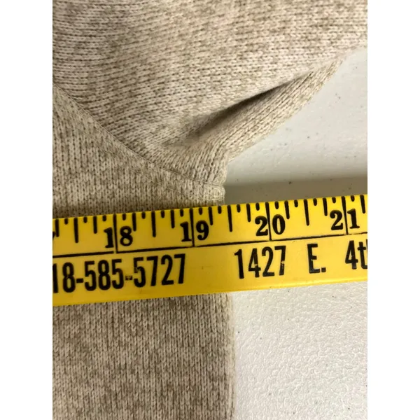 LL BEAN Sweater Fleece Jacket Womens Medium Beige Oatmeal Full Zip 279684 - Image 6