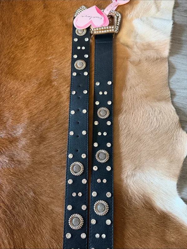 True Love Rhinestone & Concho Western Belt – New With Tags (Size XL) - Image 5