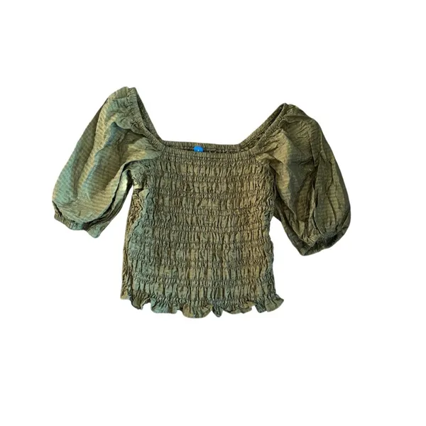 Old Navy Women's Dark Green Puff Sleeve Top - Image 2