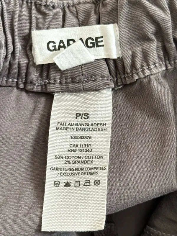 Garage Grey Cargo Drawstring Jogger Pants Size Small Indie Casual Utility - Image 11