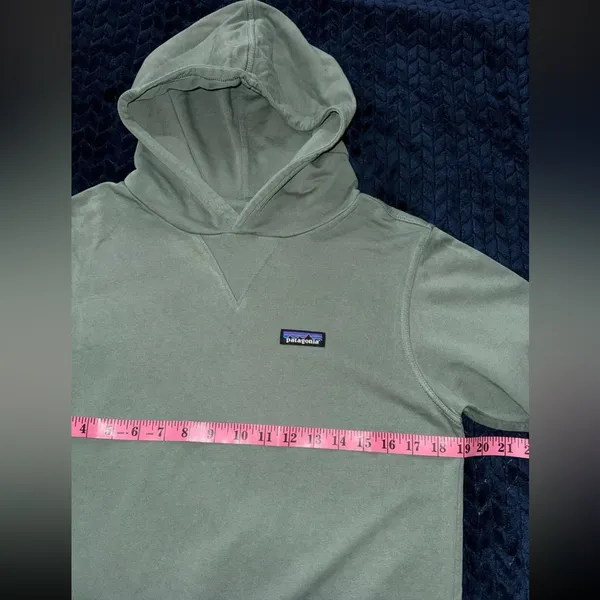 PATAGONIA Regenerative Organic Cotton Hoody‎ Sweatshirt Hemlock Green Size 2XS - Image 6