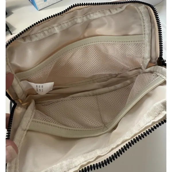 Tan Nylon Belt‎ Bag Pink Crown Graphic Crossbody Fanny Pack Y2K Princess NWOT - Image 6