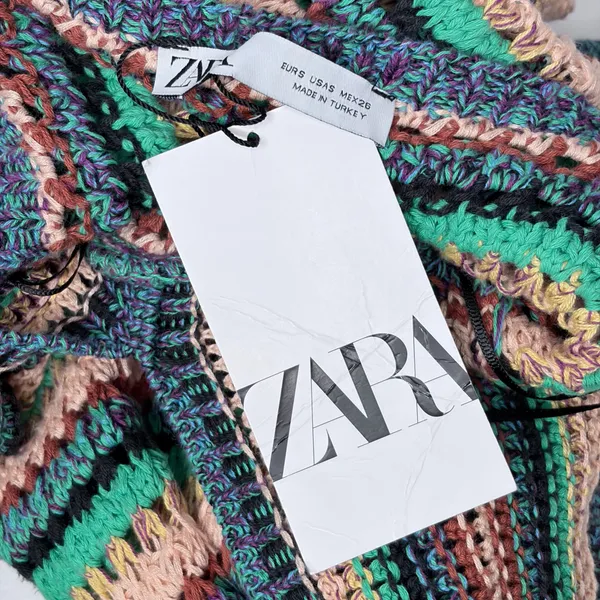 Zara Crochet Knit Striped Maxi Dress - Image 5
