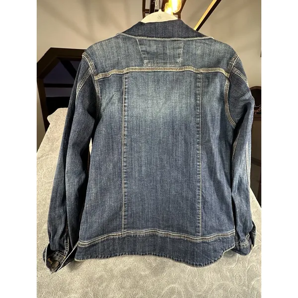 Carhartt Jacket Trucker Brewster Dark Wash Denim Jacket Womens Medium Western - Image 6