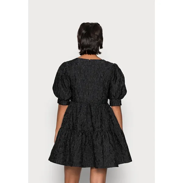 Sister Jane Confetti Square Neck Puff Sleeve Dress Size Small Black Textured - Image 3