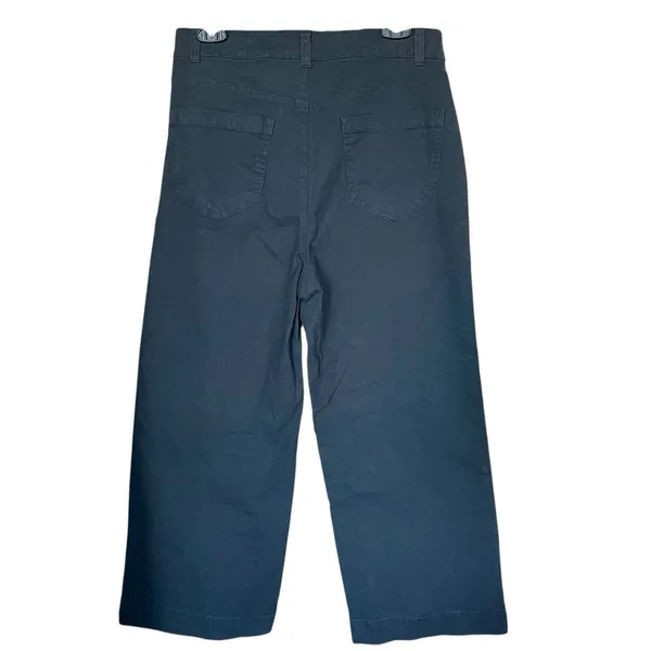 Old Navy Womens Pants Sz 10 High Rise Wide Leg Chino Dark Academia Preppy Grunge - Image 3
