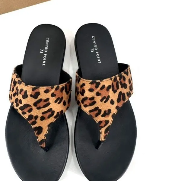 New Centro Point Women’s Leopard‎ Flip Flop Platform Size 7.5 - Image 3