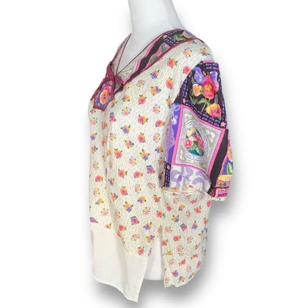 Vintage Handmade Square Dancing Skirt Set Purple Pansy Floral Printed Midi‎ - Image 8