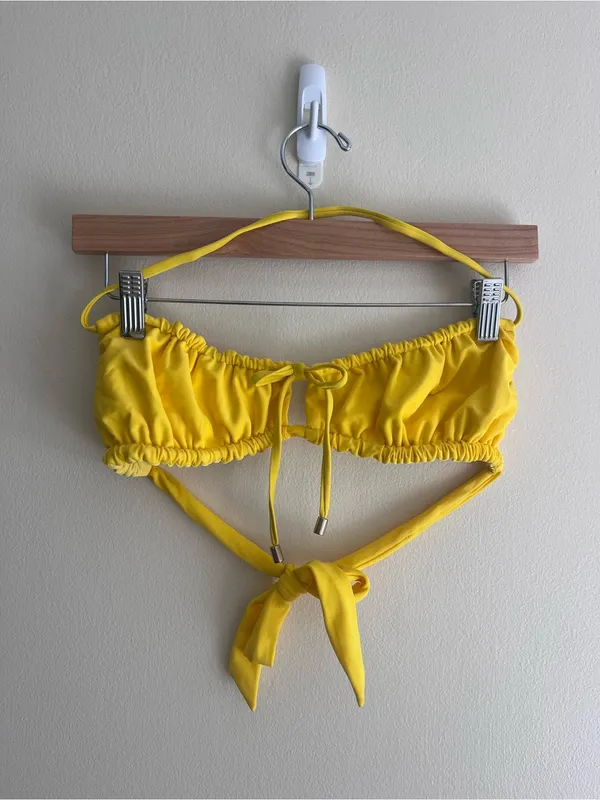 NWOT Blackbough Yellow Bikini Set | Scrunch Bandeau Top S & High Cut Bottom M - Image 3