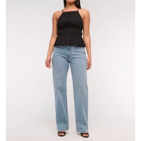 Abercrombie & Fitch Curve Love High Rise 90s Relaxed Jean in medium, size 23" - Image 2