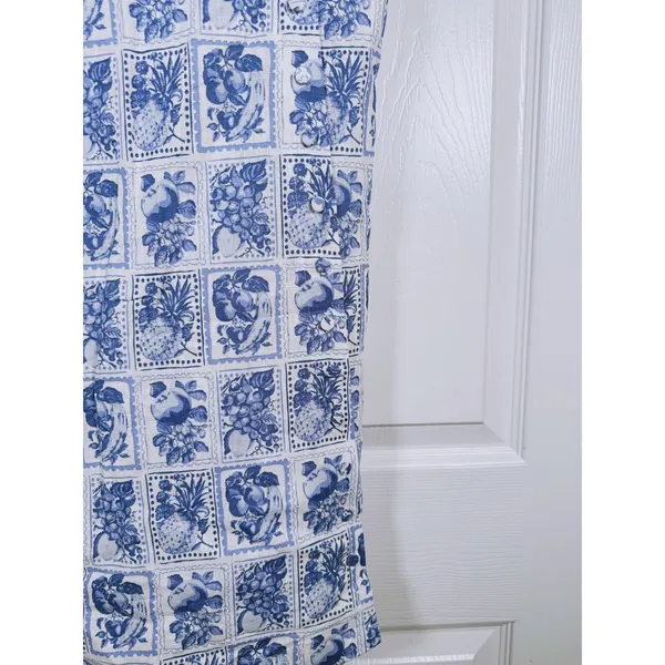Abercrombie & Fitch Linen Mini Dress Postcard Stamp Size XS Blue Floral Coastal - Image 10