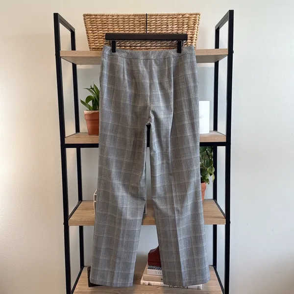 Talbots Plaid High-Rise Straight Leg Woven Career Dress Pant Trouser, 10 - Image 5