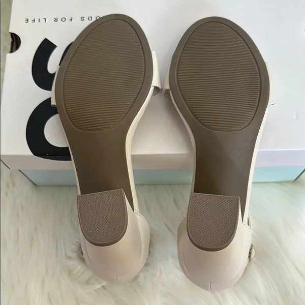 SO Chiron Block Heel Ankle Strap Special Occasions Heels Bone Color Size 8 - Image 5