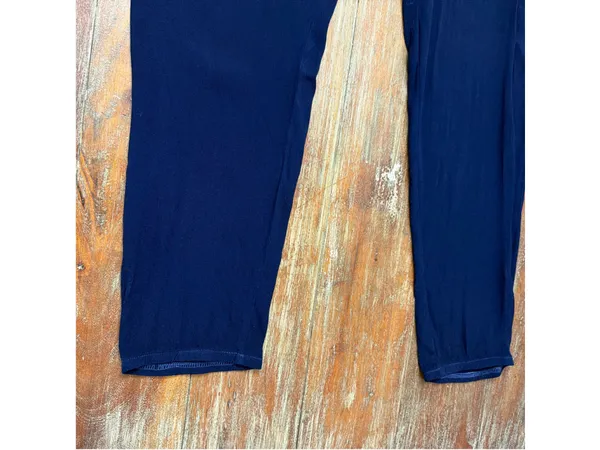 MONROW Navy Blue 100% Rayon Drawstring Loose Straight Leg Lounge Pants Womens XS - Image 5
