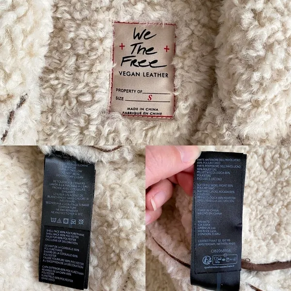 Free People Andies Vegan Moto Jacket Embroidered Floral Brown Bear Small NWT‎ - Image 7