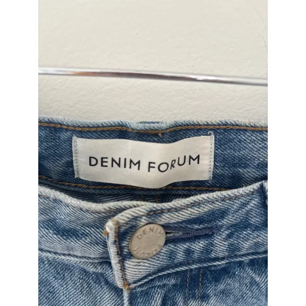 Denim Forum The Comfy Low Rise Loose Jeans 25‎ 30L Medium Wash Blue Distressed - Image 2