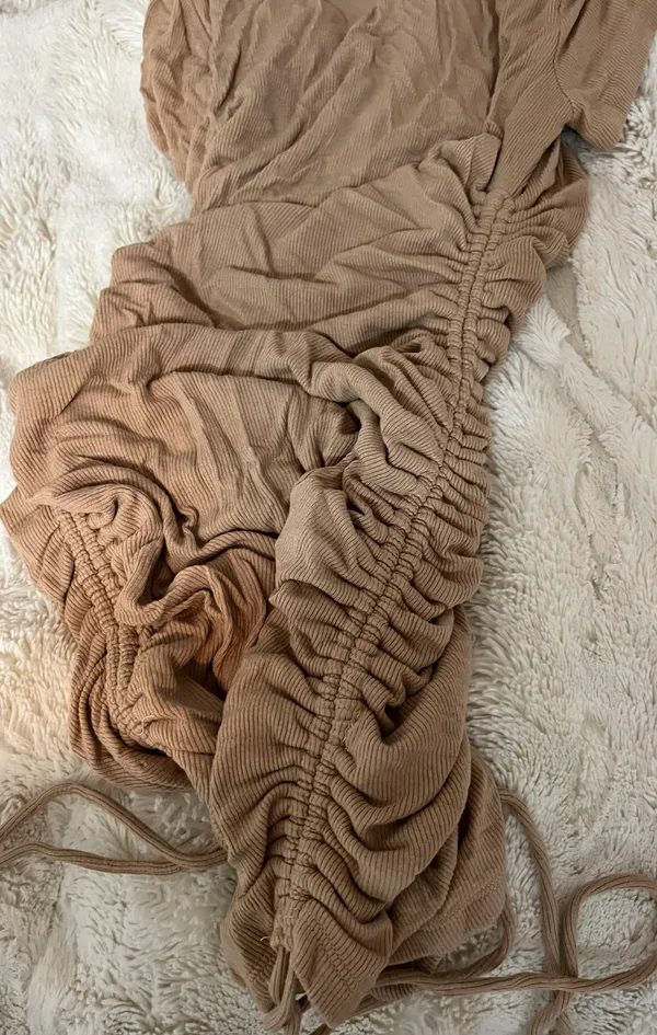 Hello Molly Tan Ruched Dress - Image 3