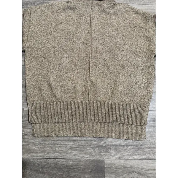 HM Womens Sweater S Oversized Beige Marl Turtleneck Wool‎ Blend Seam Detail - Image 11