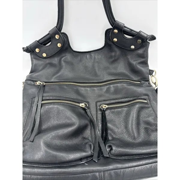 GG Boss Black Leather Large Hobo Bag Vintage Y2K - Image 2