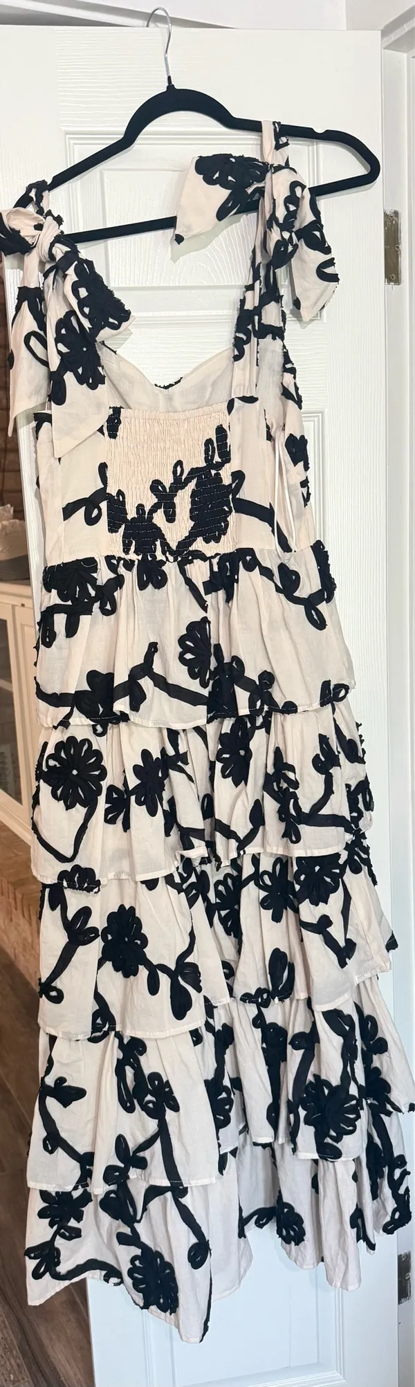 Sage The Label Black and white floral maxi dress with ruffles #floral #maxidress #feminine - Image 4