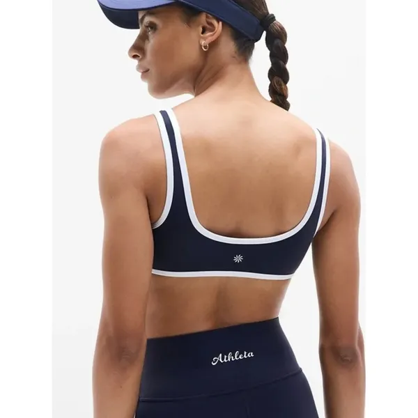 Athleta Transcend Tipped Sports Bra A-C in Navy/White Size Medium - Image 2