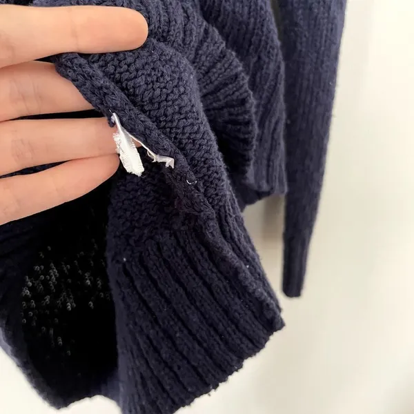 Purple blue knit sweater casual comfortable ribbed classic top warm winter‎ - Image 5