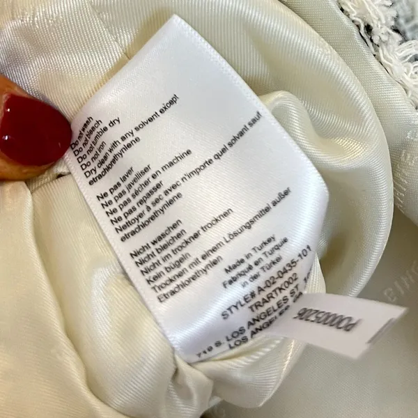 ANINE BING Janet Tweed Dress in White Plaid Size Medium NWT - Image 11