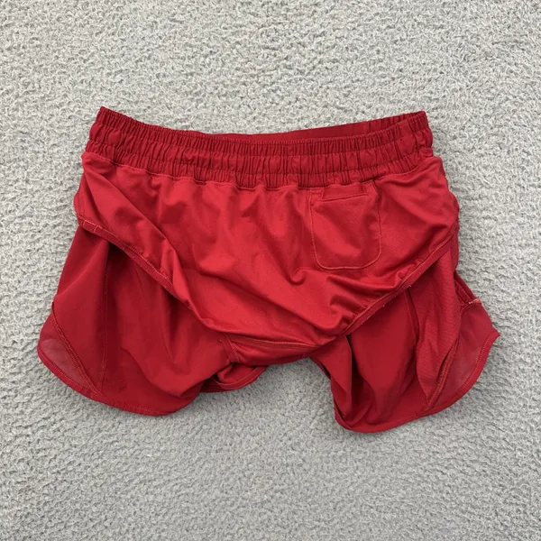 Lululemon Hotty Hot Shorts Low Rise 4" Dark Red Athletic Athleisure Women's 6 - Image 4