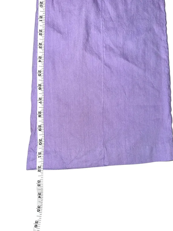 Alice + Olivia Dylan Linen Blend High Waist Wide Leg Purple Pants 0 in Solstice - Image 11