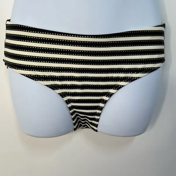 Nip‎ Tuck Swim Womens Size 6 Bikini Swimwear Bottoms Black White Stripe NWT - Image 9